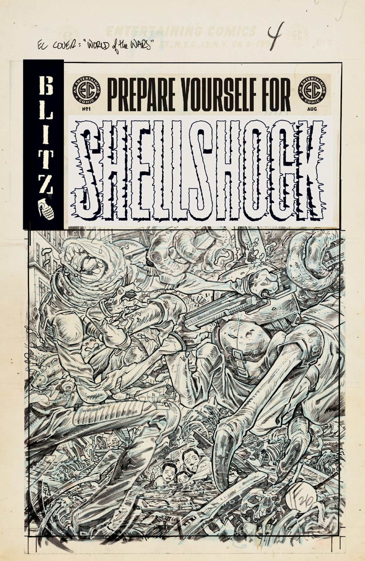 Oni Press Comic Books > Incentives EC SHELLSHOCK #1 CVR F INC 1:20 TOM FOWLER B&W ARTIST EDITION VAR 64985600901200161 PRH-64985600901200161