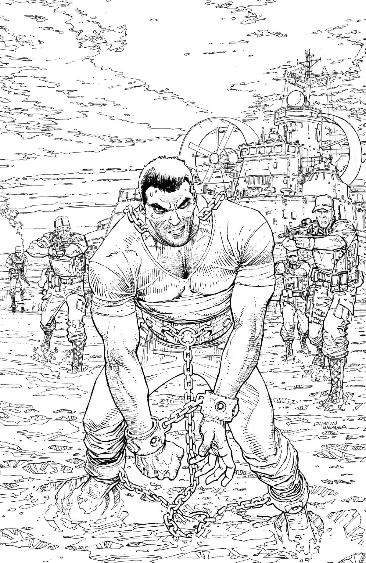 Oni Press Comic Books > Incentives FORT PSYCHO #1 CVR H INC 1:20 DUSTIN WEAVER B&W VAR 64985600905001081 PRH-64985600905001081