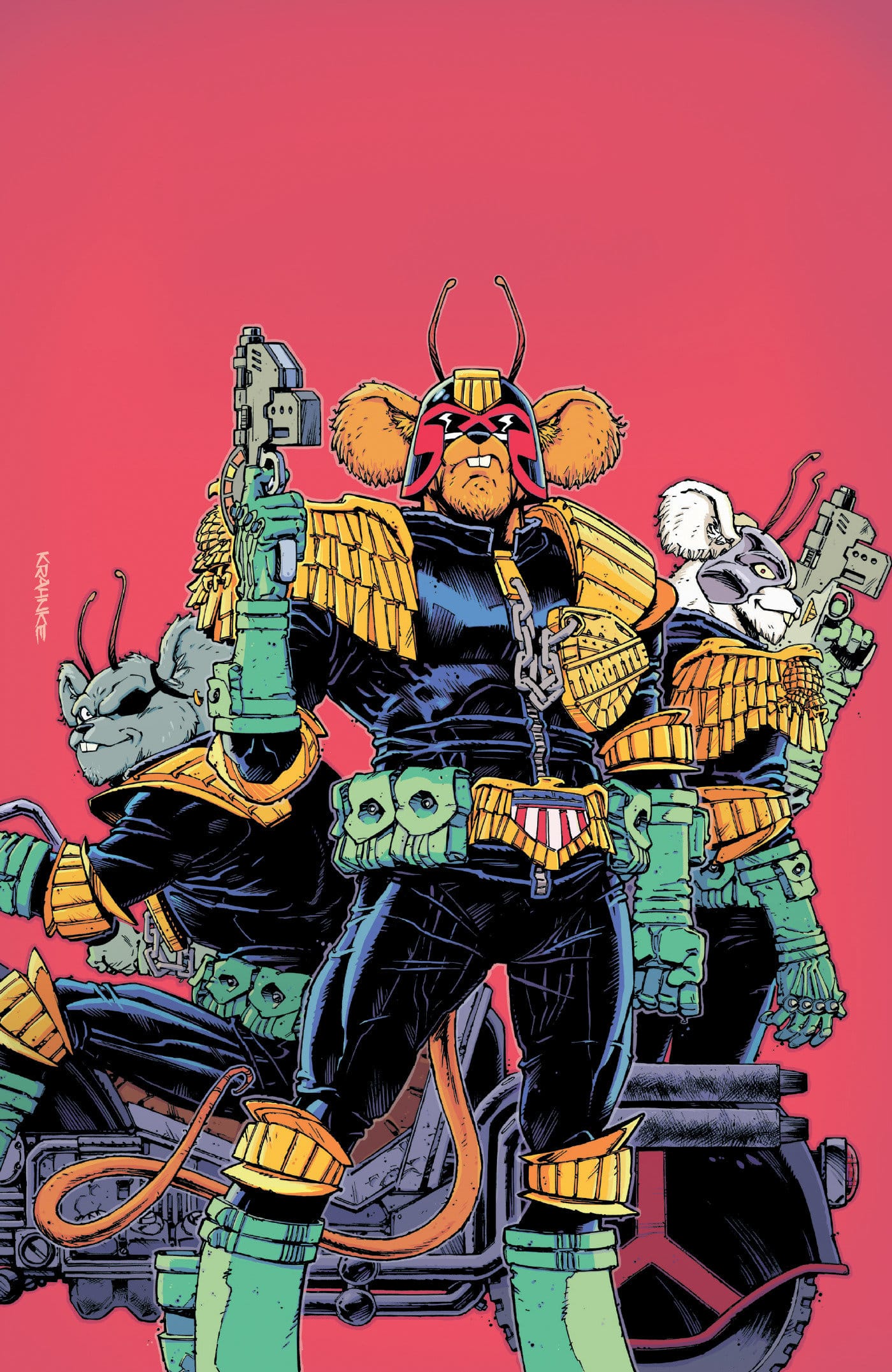 Judge Dredd/Biker Mice from Mars #1 Cover G Andrew Krahnke Full Art 1:20 Var (Release Date: 12/02/2026)