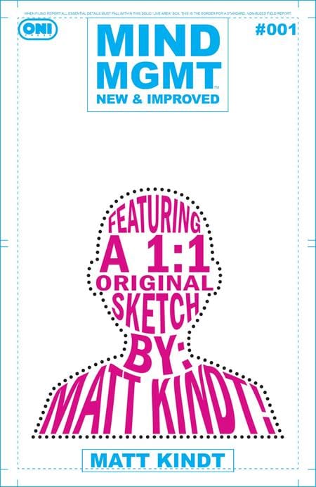 MIND MGMT NEW & IMPROVED #1 CVR F INC 1:250 MATT KINDT ORIGINAL ART SKETCH VAR