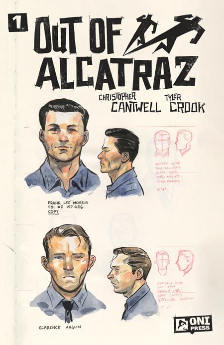 Oni Press Comic Books > Incentives OUT OF ALCATRAZ #1 (OF 5) CVR D INC 1:10 TYLER CROOK SKETCHBOOK VAR 64985600824400141 0125ON584