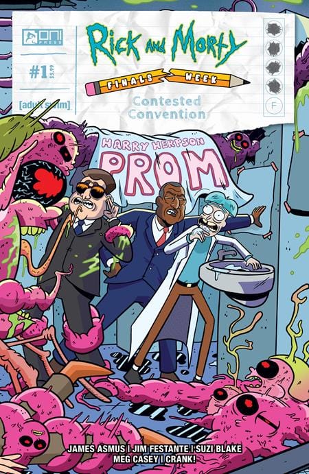 Oni Press Comic Books > Incentives RICK AND MORTY FINALS WEEK CONTESTED CONVENTION #1 (ONE SHOT) CVR C INC 1:10 MARC ELLERBY INTERLOCKING VAR (MR) 64985600796400131 0624ON512
