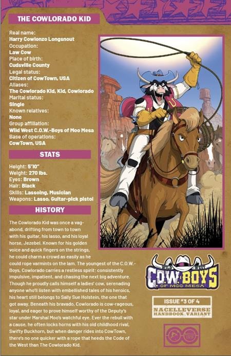 Oni Press Comic Books WILD WEST COW-BOYS OF MOO MESA #3 (OF 4) CVR C PATRICK SPAZIANTE HANDBOOK VAR 64985600851000331 0925ON0907