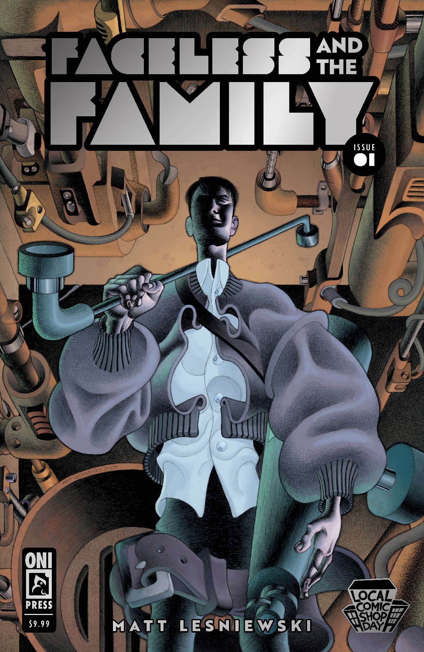 LCSD 2023 FACELESS AND THE FAMILY #1 LESNIEWSKI FOIL STAMP