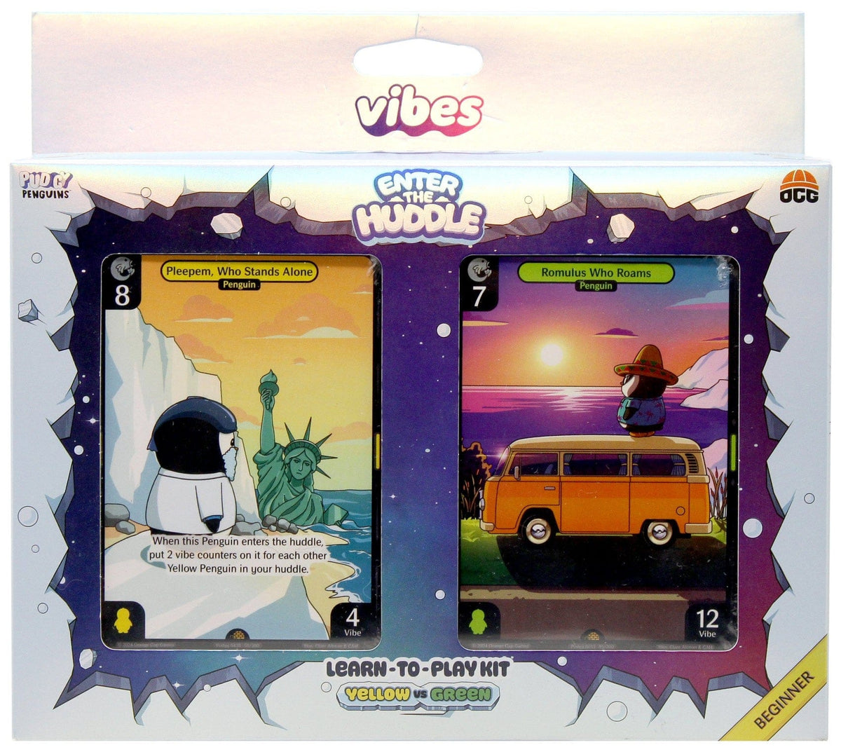ORANGE CAP GAMES Trading Card Games VIBES: PUDGY PENGUINS TCG: SET 1 ENTER THE HUDDLE: BEGINNER STARTER DECK 791126876623 OCGVS2BSD