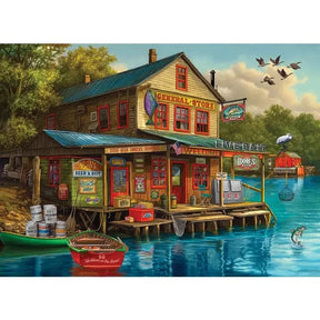Outset Games and Cobble Hill Puzzles Puzzles > Jigsaw Puzzles Bob's Beer and Bait 1000pc Puzzle 625012402811 40281