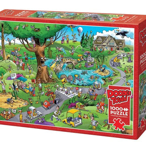 Outset Games and Cobble Hill Puzzles Puzzles > Jigsaw Puzzles Doodletown: Par For the Course 1000pc Puzzle 625012445023 44502