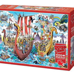 Outset Games and Cobble Hill Puzzles Puzzles > Jigsaw Puzzles Doodletown: Viking Voyage 1000pc Puzzle 625012445054 44505