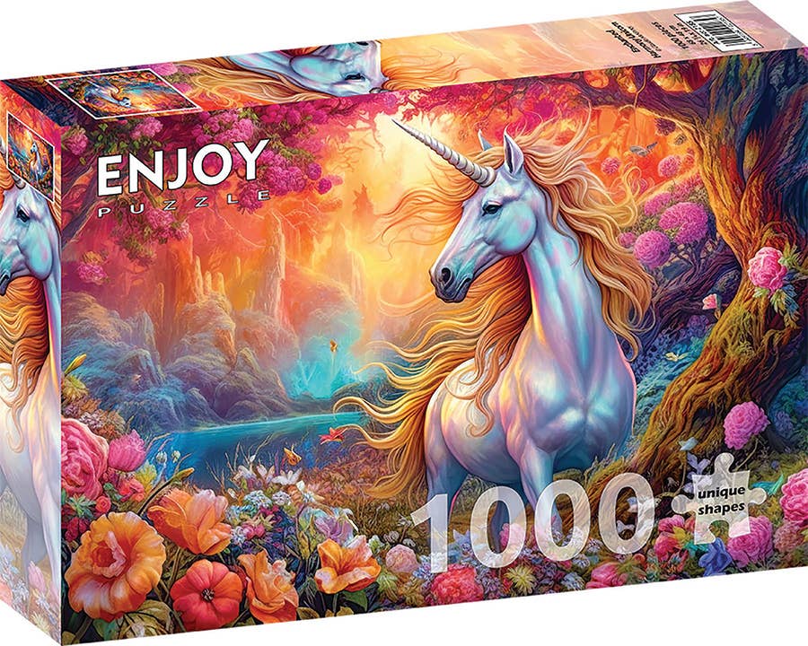 Outset Games and Cobble Hill Puzzles Puzzles > Jigsaw Puzzles Enchanted Harmony Unicorn 1000pc Enjoy Puzzle 5949194021857 E-2185