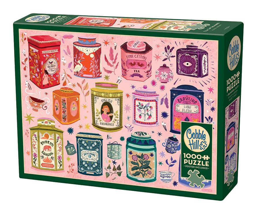 Outset Games and Cobble Hill Puzzles Puzzles > Jigsaw Puzzles Tea Tin Treasures 1000pc puzzle 625012403344 40334