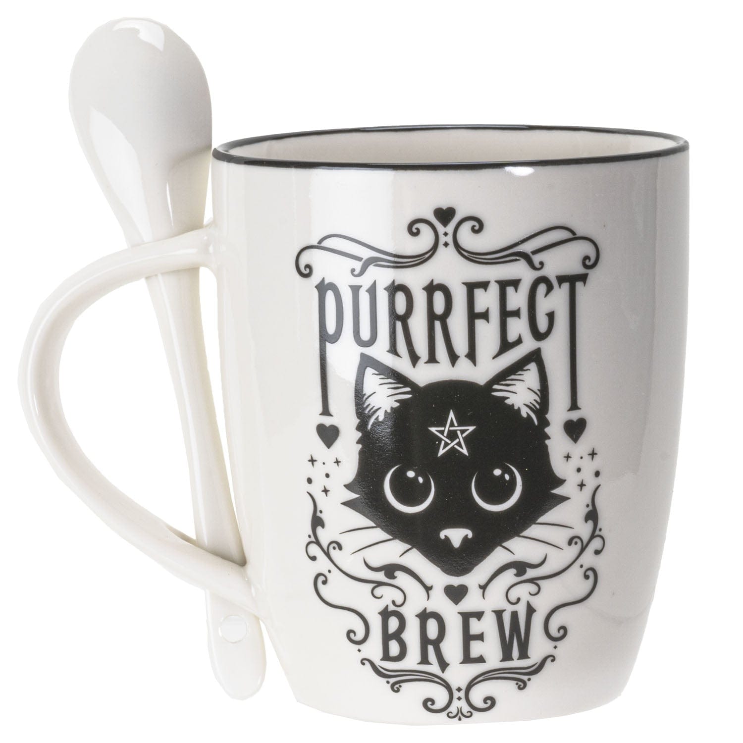 Pacific Giftware Decor > Other Decor Purrfect Brew Mug & Spoon Set For Coffee/Tea 726549137990 13799