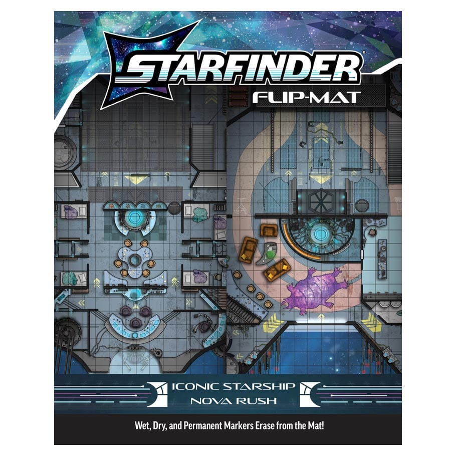 Paizo Inc Tabletop Games > Role-Playing Games > Accessories Starfinder 2E: Flip-Mat: Iconic Starship Nova Rush 9781640788039 PZO21012-FM