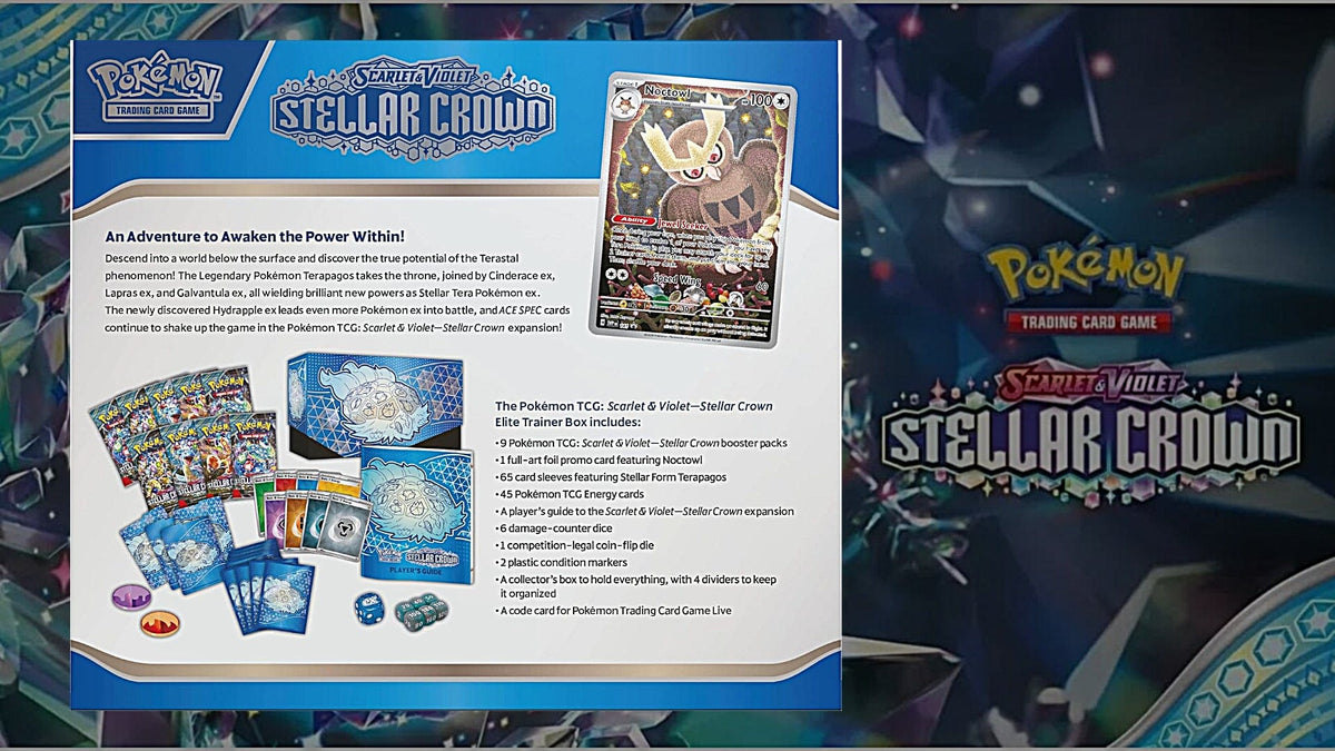 Pokemon Company Trading Card Games > Pokemon Pokémon TCG: Scarlet & Violet 7: Stellar Crown: Elite Trainer Box 0820650859229 PKU85922
