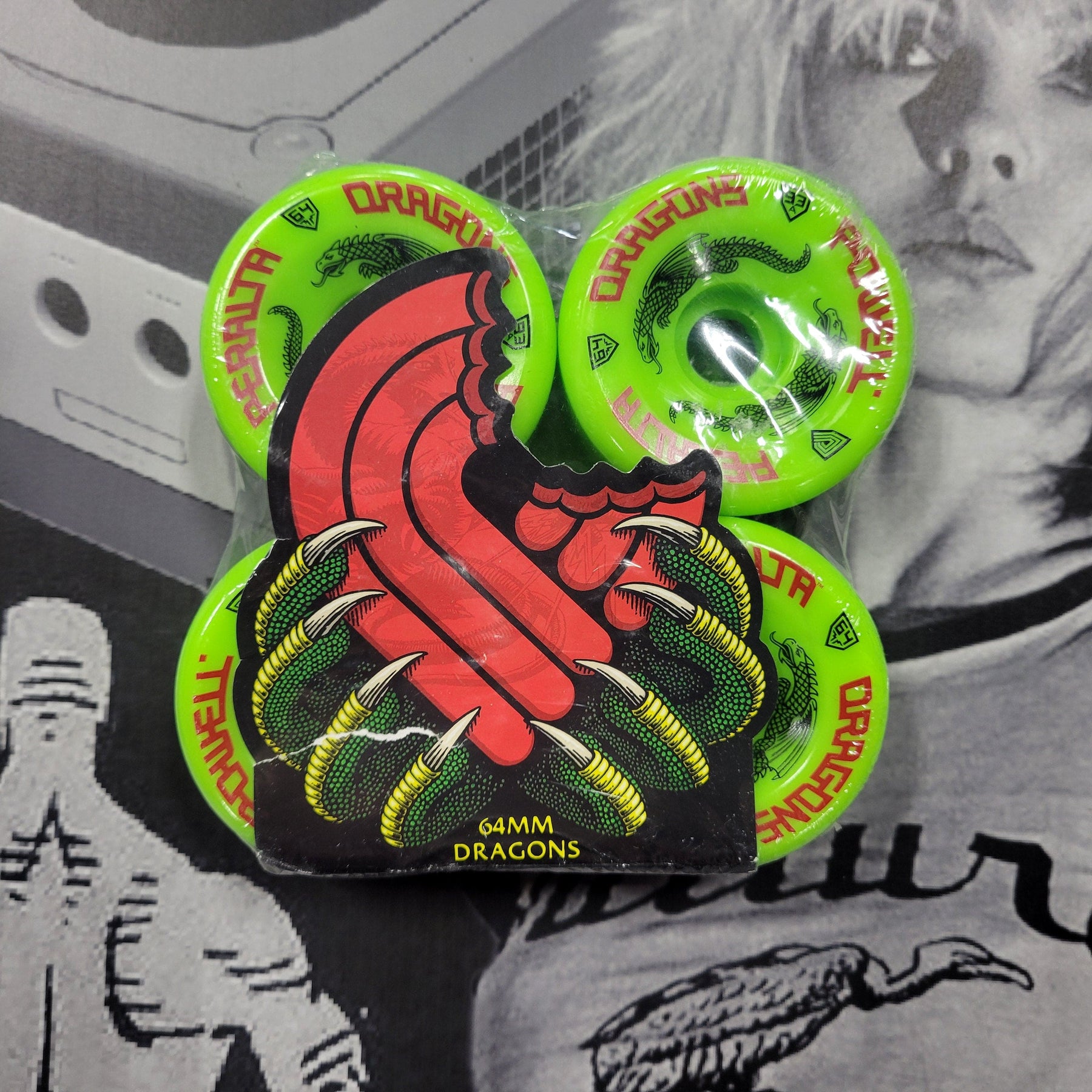 Powell Peralta Skateboards > Wheels Powell Peralta: 64mm X 36mm 93A Dragon Formula (Green) 842357180413