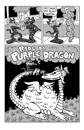 Power Pulp Comics Comic Books Dopecat Comics Ride Da Purple Dragon by Mike Boheem