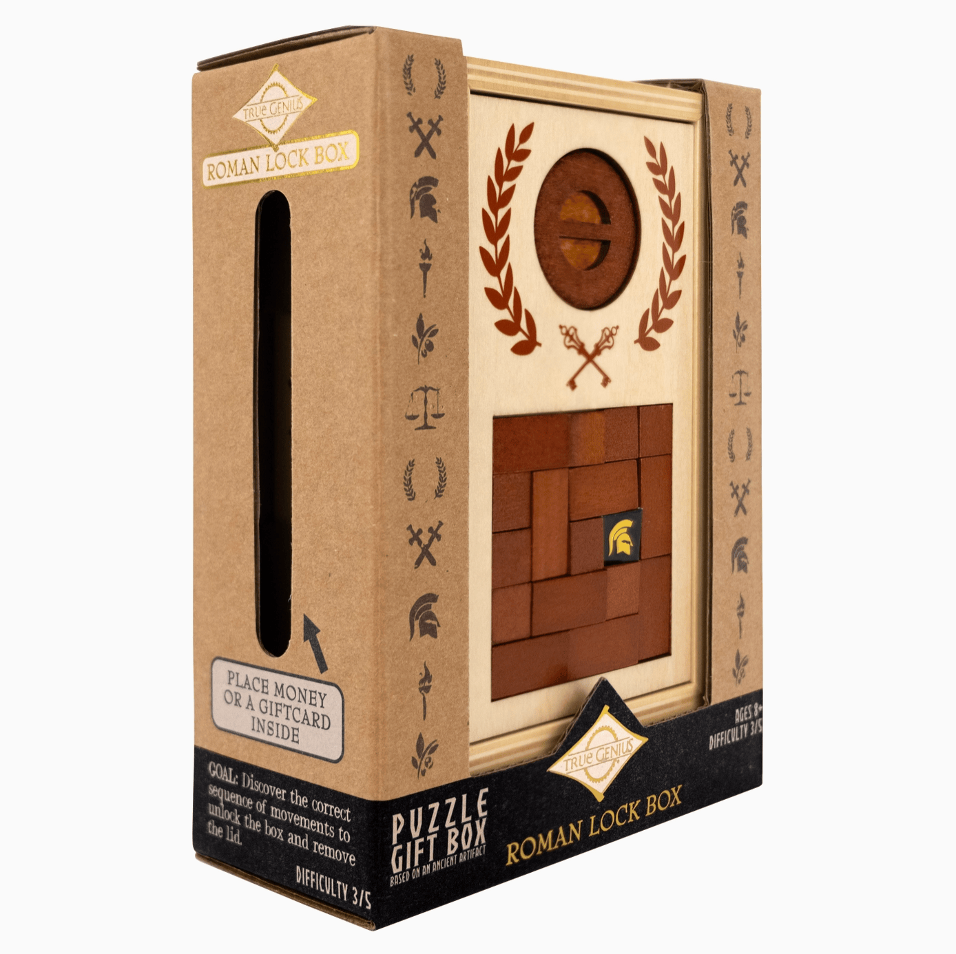 Project Genius Puzzles > Hand Puzzles Roman Lock Box - Secret Gift Box Puzzle 850044215621
