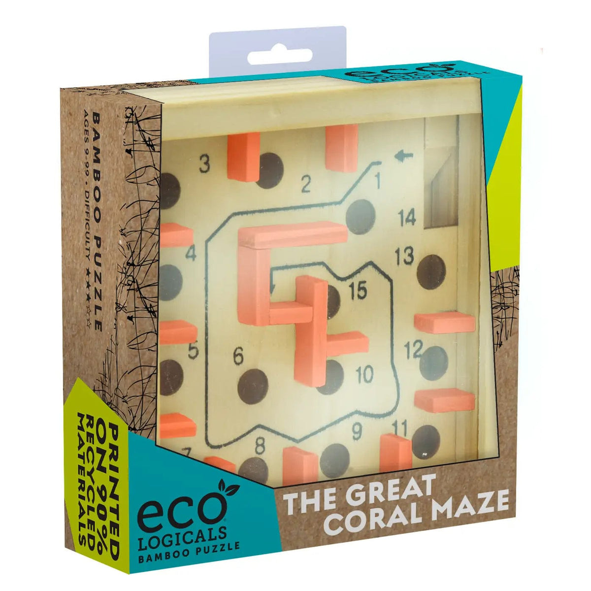 Project Genius Puzzles > Hand Puzzles The Great Coral Maze -Ecologiclas Bamboo Brainteaser 850013539550 SKU EC302