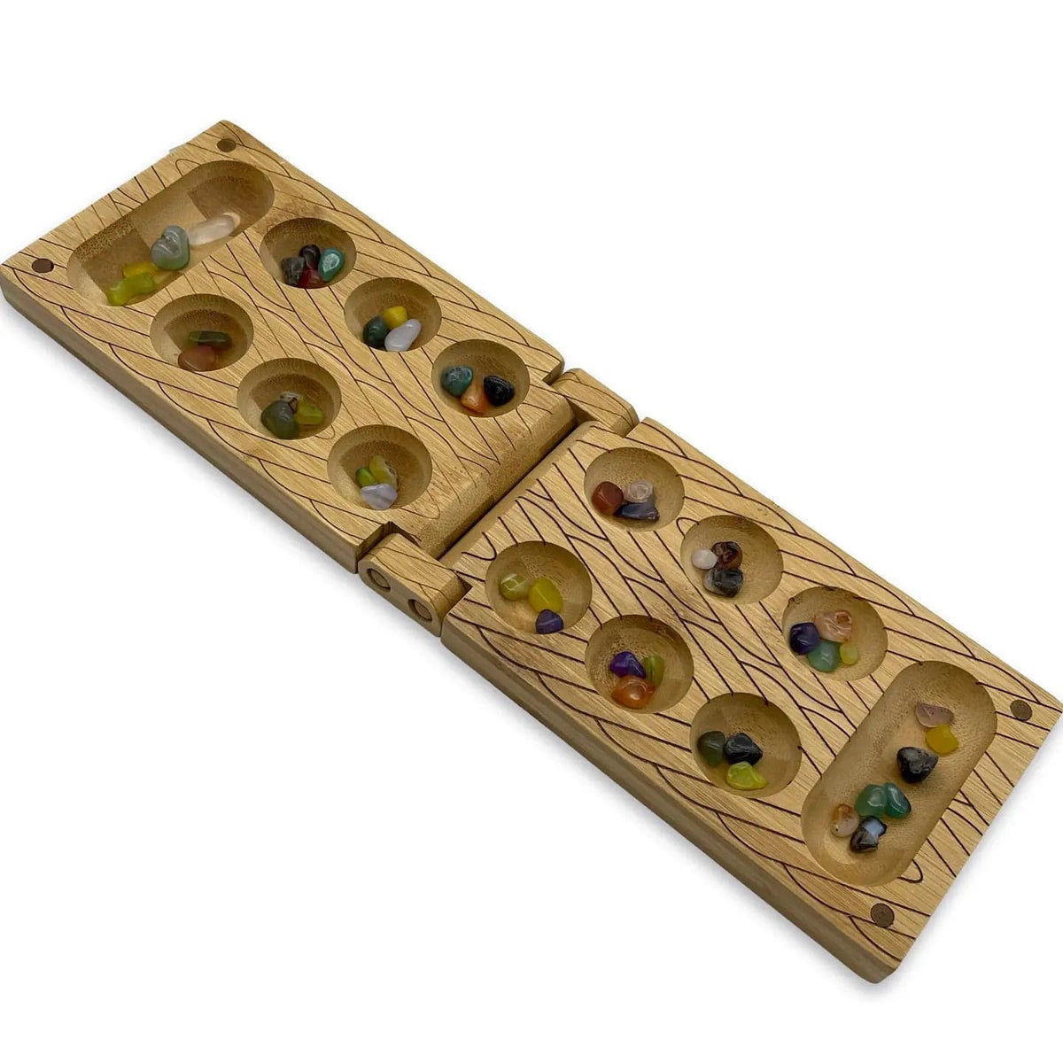 Project Genius Puzzles > Hand Puzzles Travel Bamboo Mancala Game 850044215263 SKU EC309