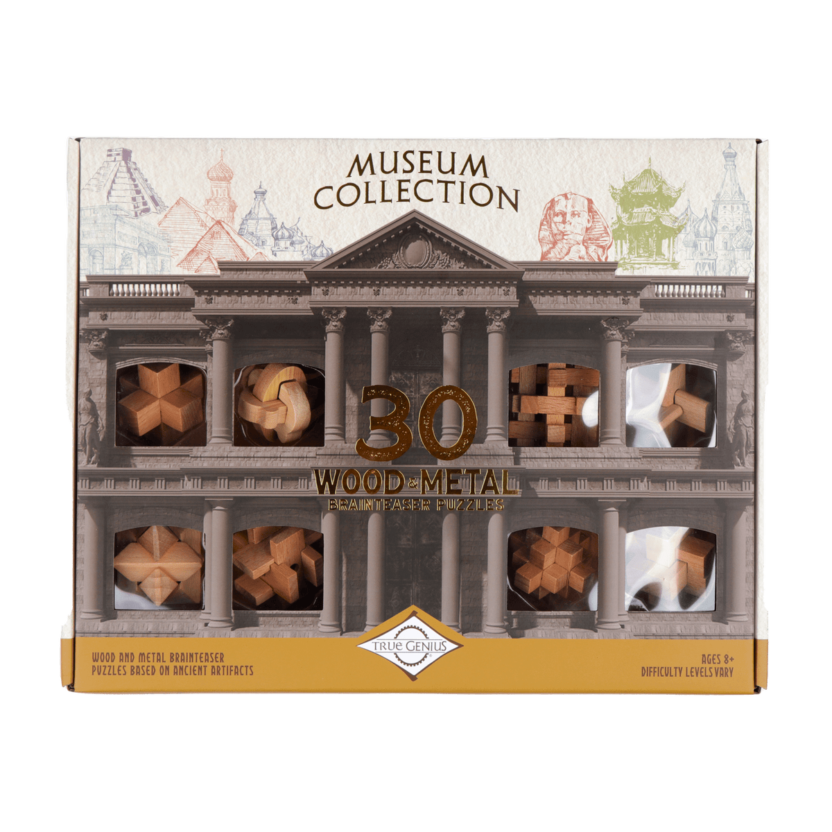 Project Genius Puzzles > Hand Puzzles True Genius: Museum Collection - 30 Wood & Metal Puzzles 850044215133 TG443