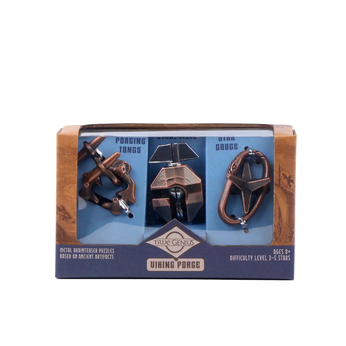 Project Genius Puzzles > Hand Puzzles True Genius Viking Forge - 3pc Puzzle Set 850044215225 SKU TG446