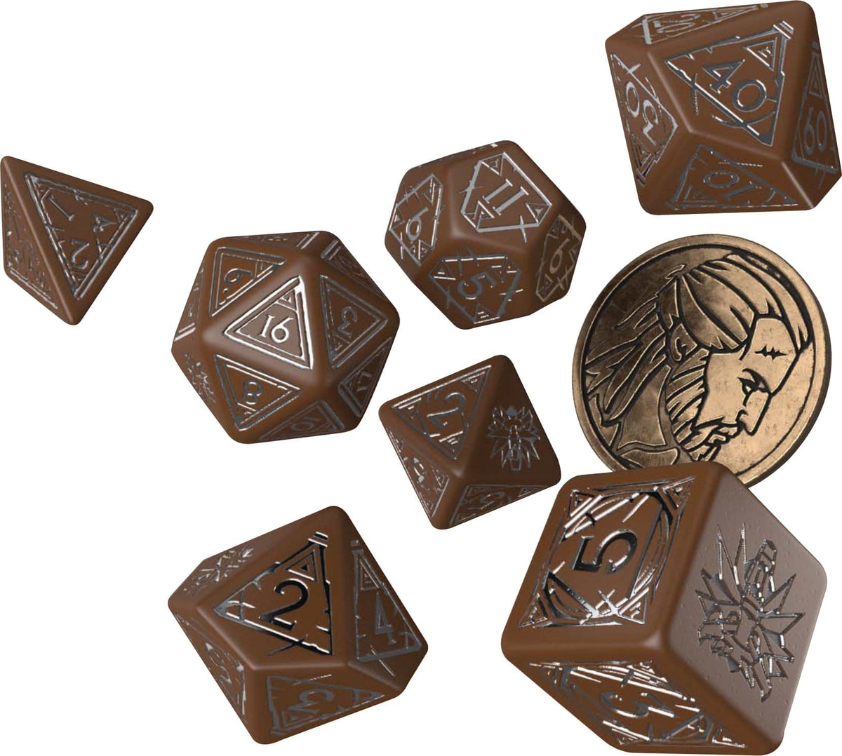 Q-Workshop Dice > Q Workshop The Witcher Dice Set: Geralt - Roachs Companion (7 + coin) 5907699496082 QWS SWGE03