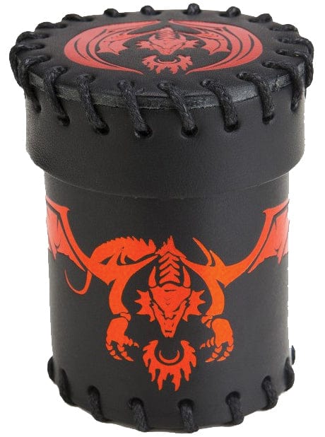 Q Workshop: Dice Cup - Flying Dragon, Black/Red Leather