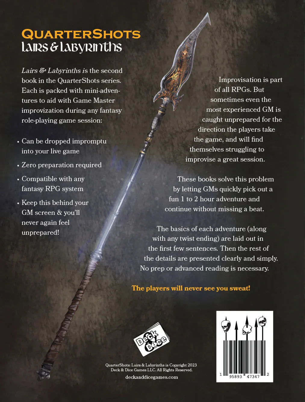 Quarter Master Books > RPG Quartershots: Lairs & Labyrinths 658580981761 DNDGQS02