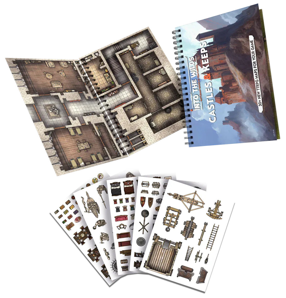 Quarter Master Tabletop Games > Role-Playing Games > Accessories Into the Wilds Battlemap Books - Castles & Keeps 5065015386193 TCITW02001