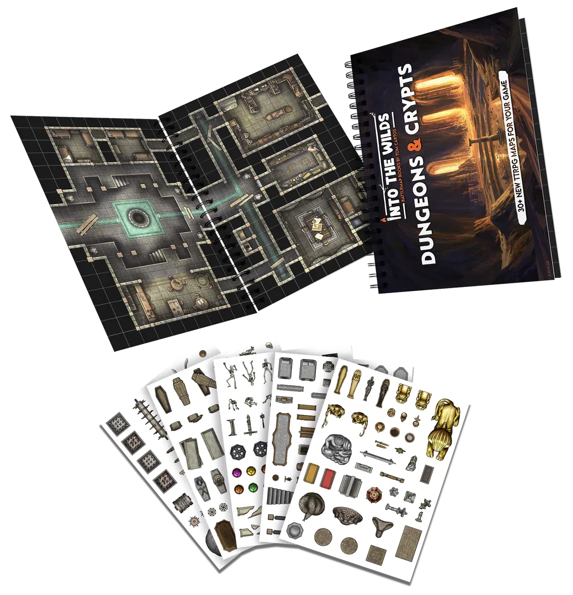 Quarter Master Tabletop Games > Role-Playing Games > Accessories Into the Wilds Battlemap Books - Dungeons & Crypts 5065015386049 TCITW01005