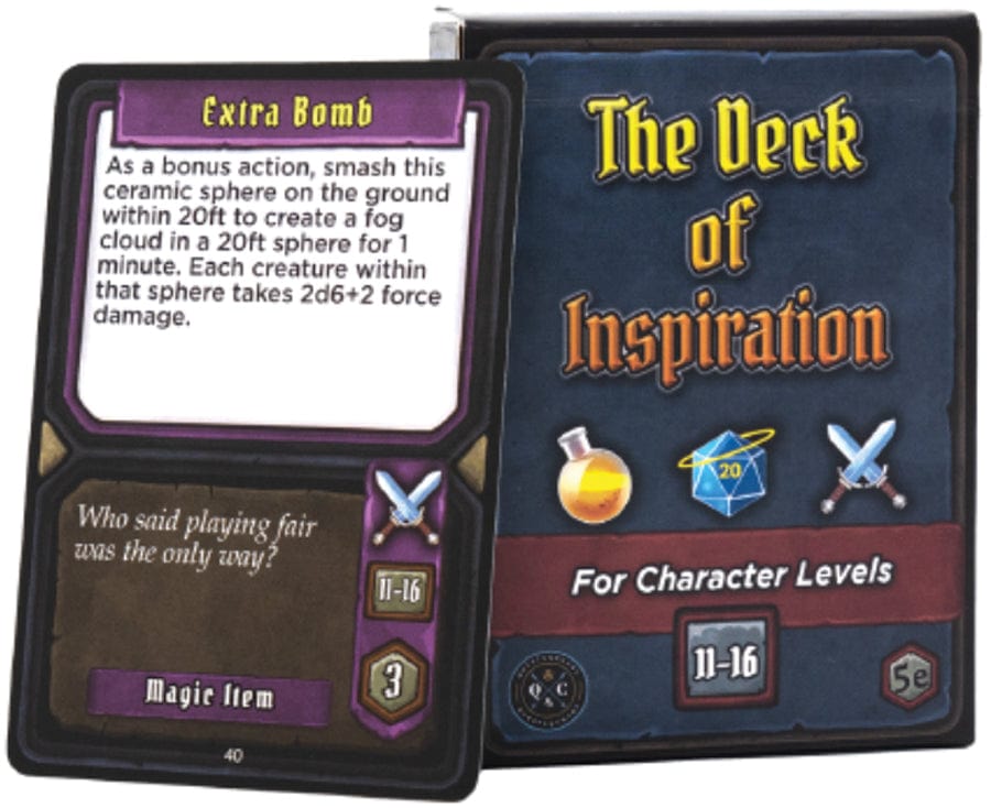 Quests and Chaos Tabletop Games > Role-Playing Games > Accessories Quests and Chaos: Deck of Inspiration - Levels 17-20 (5E) 196852550333 QNC 1004