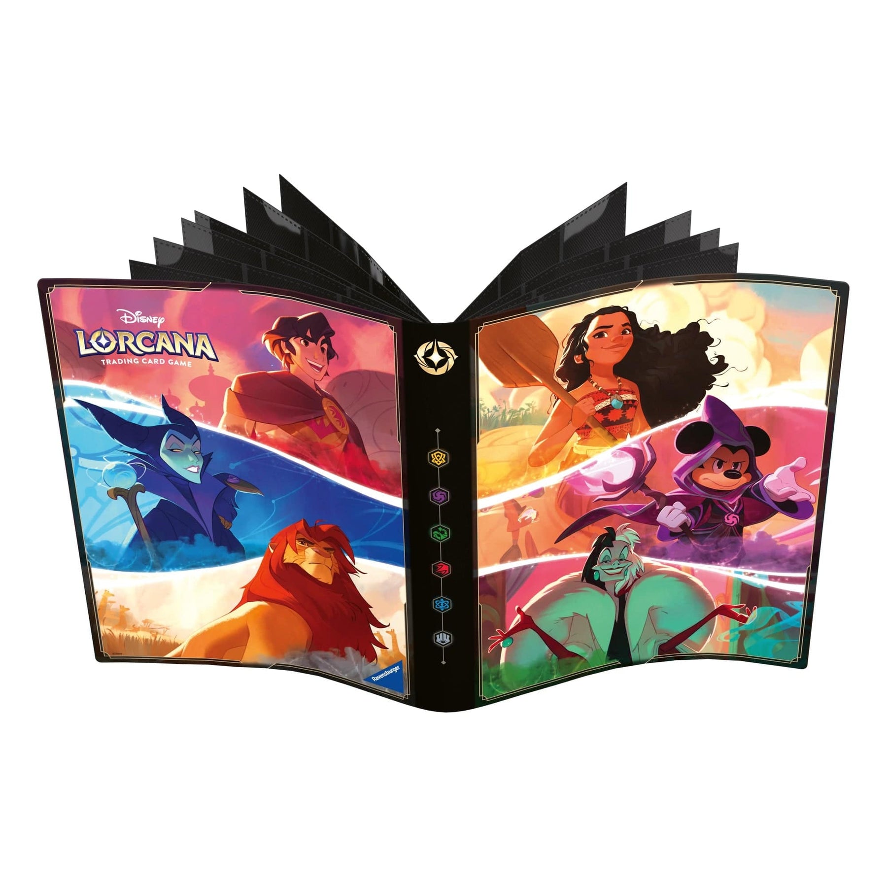Ravensburger Game Supplies > Card Binders Disney Lorcana TCG: Shimmering Skies - Portfolio (Aladdin, Malificent, Simba, Moana, Mickey, Cruella de Vil) 4050368984104 RVN 11098410