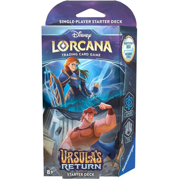 how many lorcana starter decks are there Disney Lorcana TCG: Ursula's Return Sapphire & Steel Starter Deck