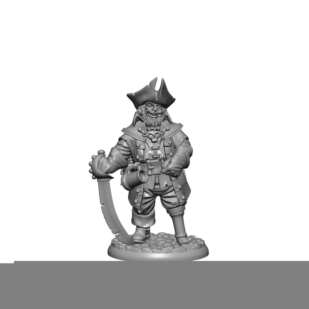 Reaper Miniatures Miniatures > Reaper Bones Black: Ghost Pirate Captain 762486441936 RPR44193