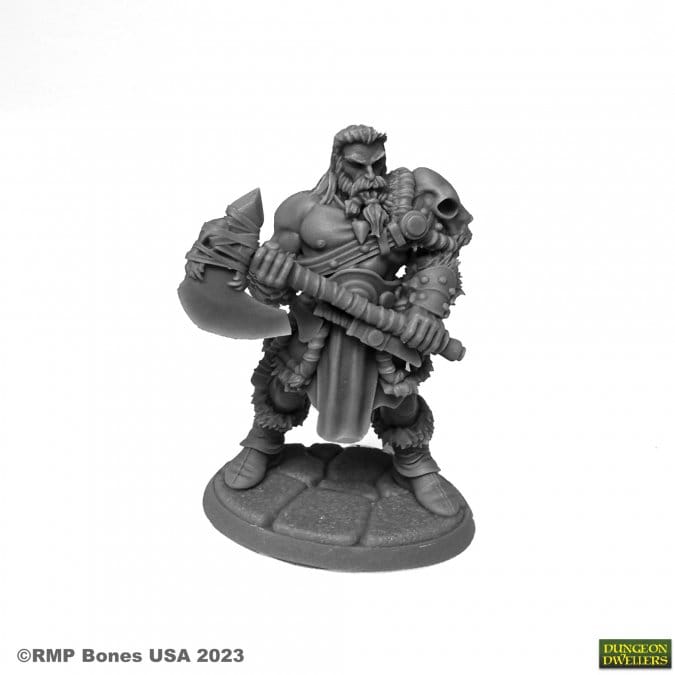 Reaper Miniatures Miniatures > Reaper Dungeon Dwellers Bones: Kreed Bloodbeard - Human Barbarian 762486070952 RPR07095
