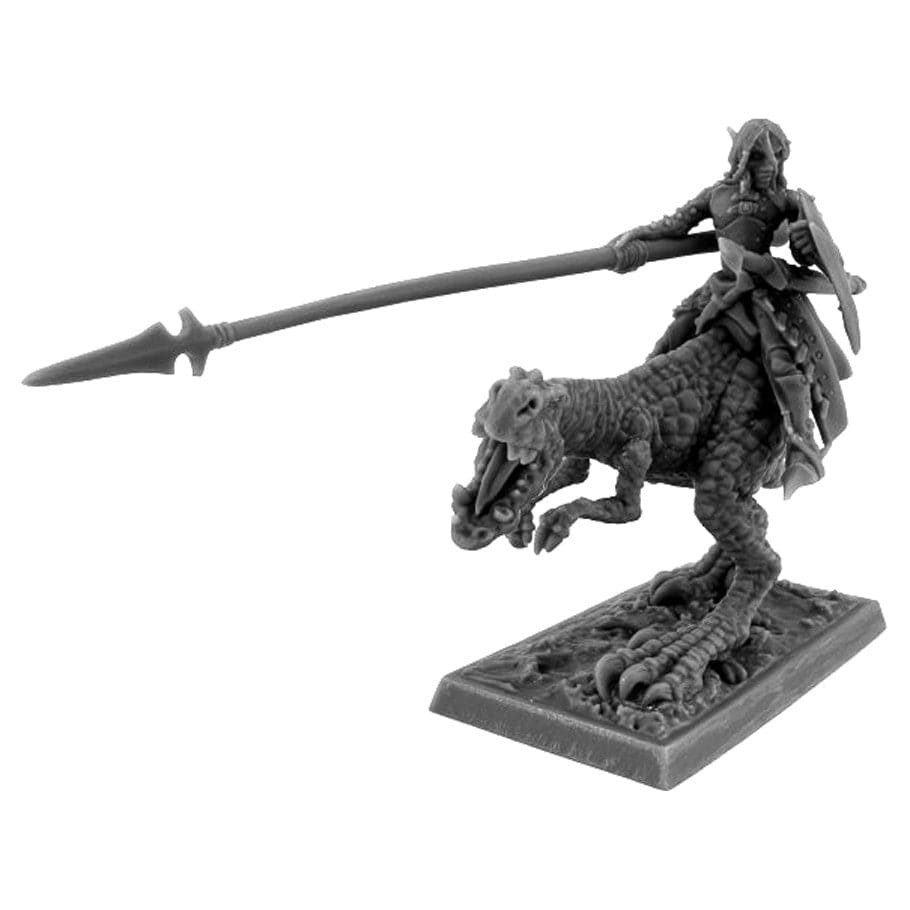 Reaper Miniatures Miniatures > Reaper Legends: Dark Elf Hero on Lizard 762486302343 REM30234