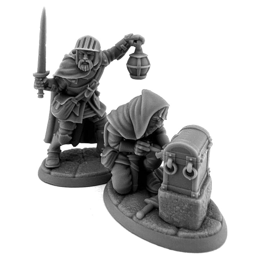 Reaper Miniatures Miniatures > Reaper Reaper: Dungeon Dwellers - Teamwork, Fighter Rogue Vignette 762486072093 REM07209