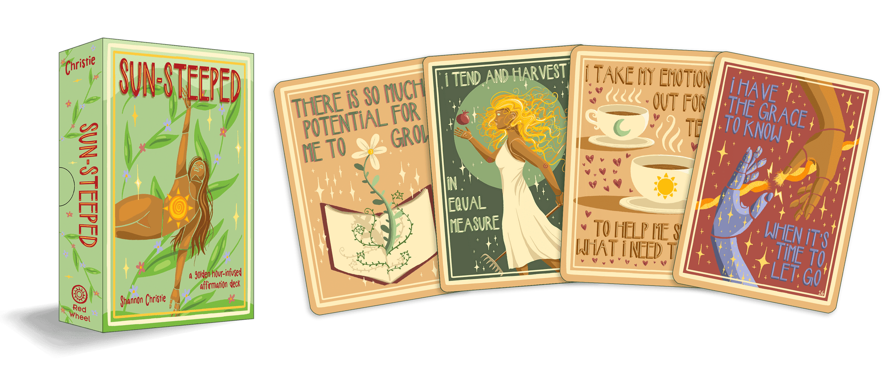 Red Wheel/Weiser LLC Stationery > Advice Cards Sun-Steeped: Affirmation Deck: 54 Cards & Guidebook 9781590035801