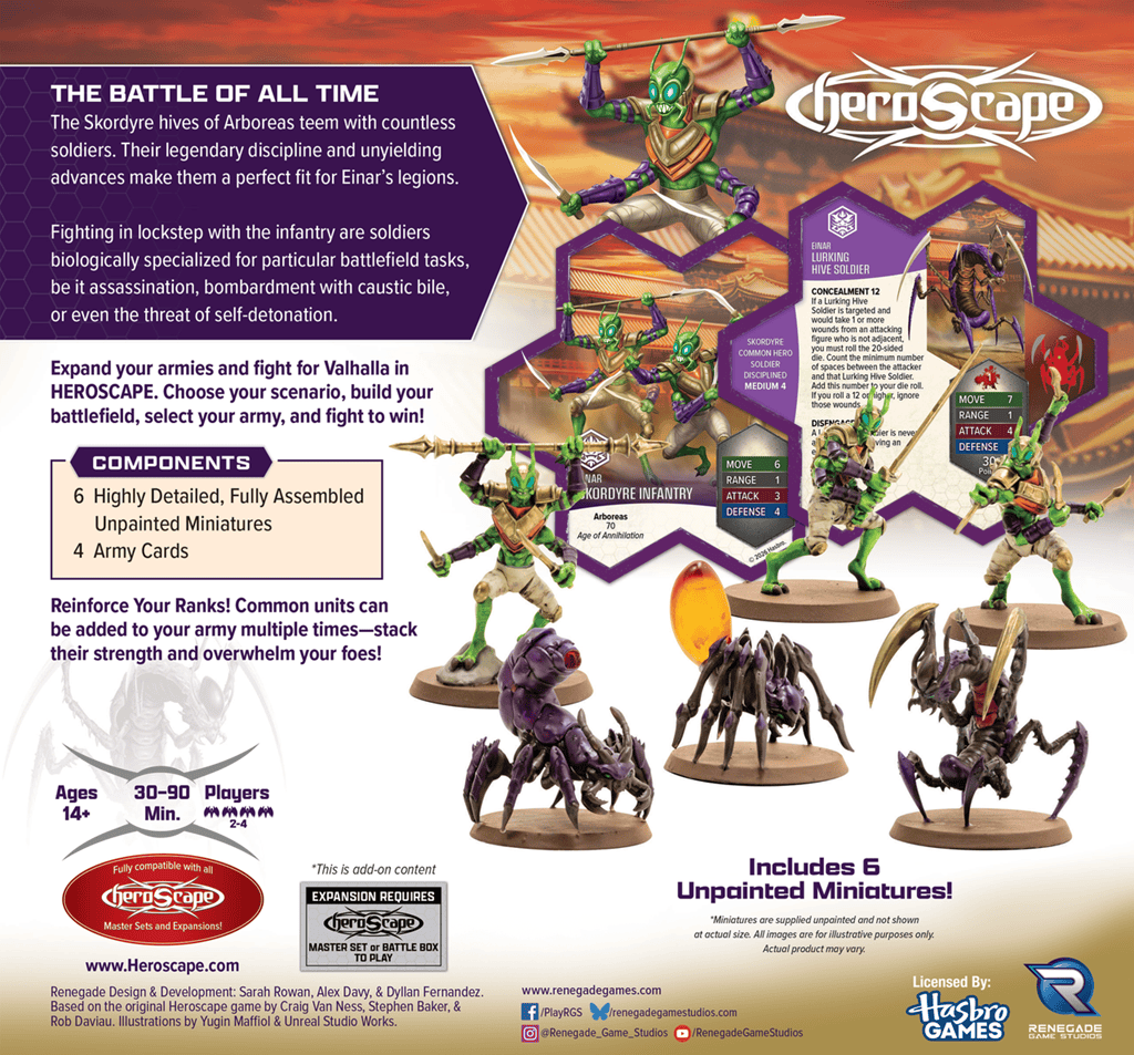Renegade Game Studios Tabletop Games > Miniature Games > Expansions Heroscape: Skordyre Soldiers Army Expansion 810011728929 RGS02892