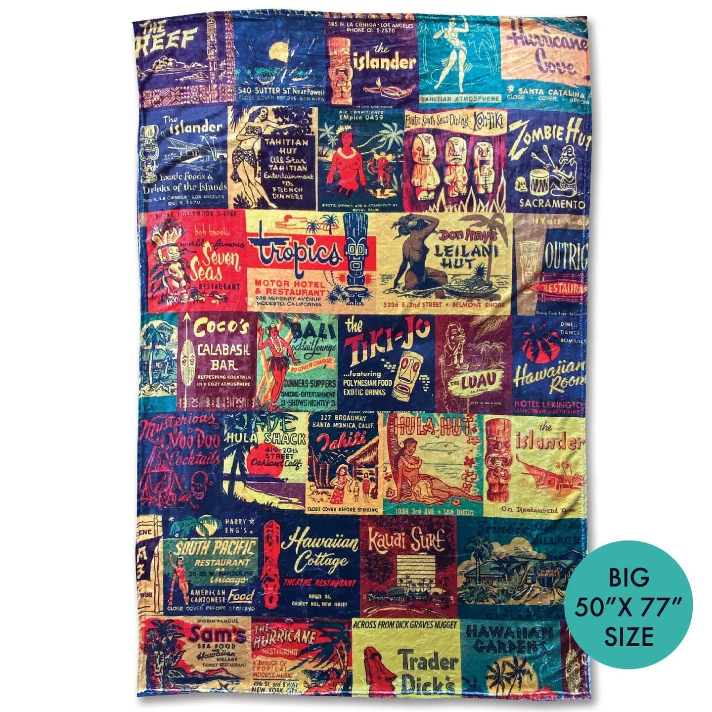 Retro-a-go-go! Home > Other Home Retro Tiki Matchbooks Plush Throw Blanket 50" X 77" 49695484 BLATM