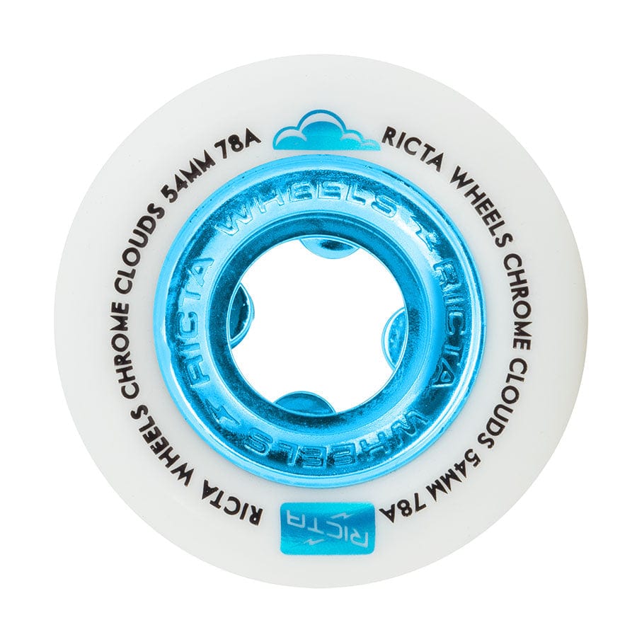 Ricta Skateboards > Wheels Ricta: Chrome Clouds 54mm x 78A - White/Blue 193172105540 1WRIC0CCL5478WB