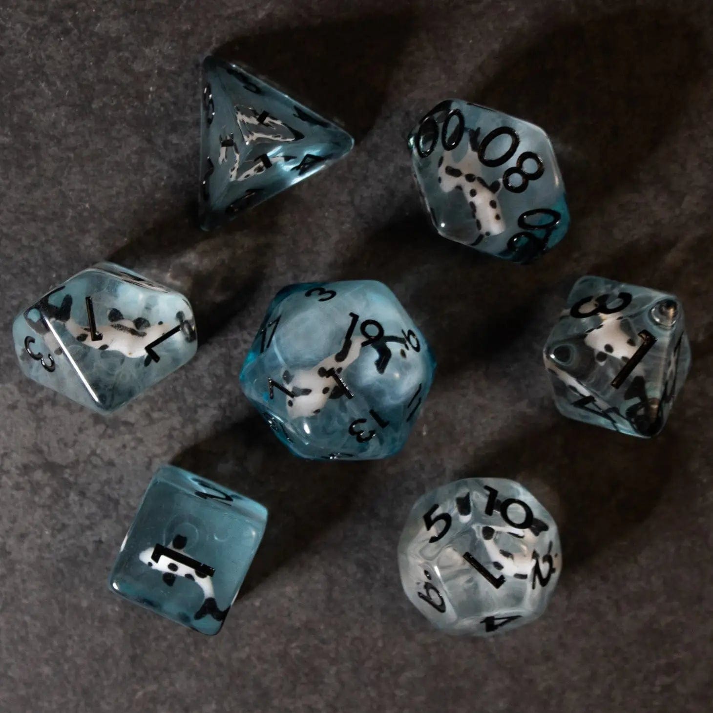 Riftgate: Dice Set - Black Koi & Steel Blue