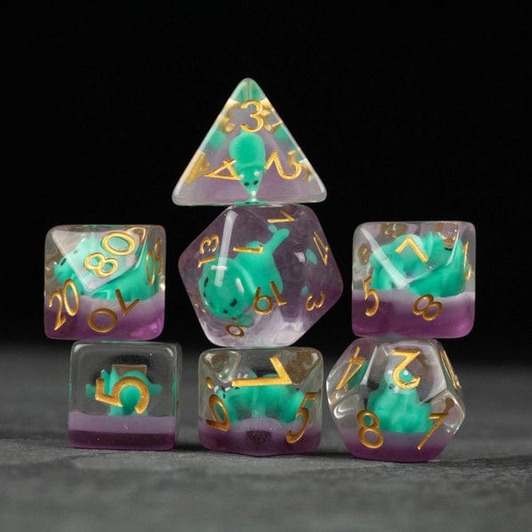 Riftgate Dice > Other Dice Riftgate - Green Triceratops Dice Set 46594556 RE-TRI-GREEN