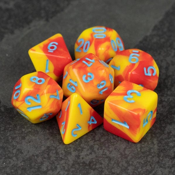 Riftgate Dice > Other Dice Riftgate - Orange & Yellow Swirl Dice Set 76224764 ACR-YELLOWORANGE