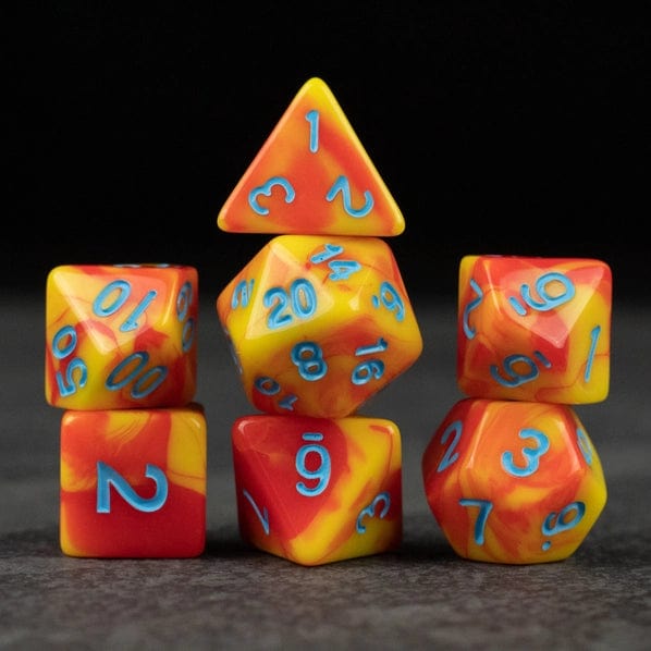 Riftgate Dice > Other Dice Riftgate - Orange & Yellow Swirl Dice Set 76224764 ACR-YELLOWORANGE