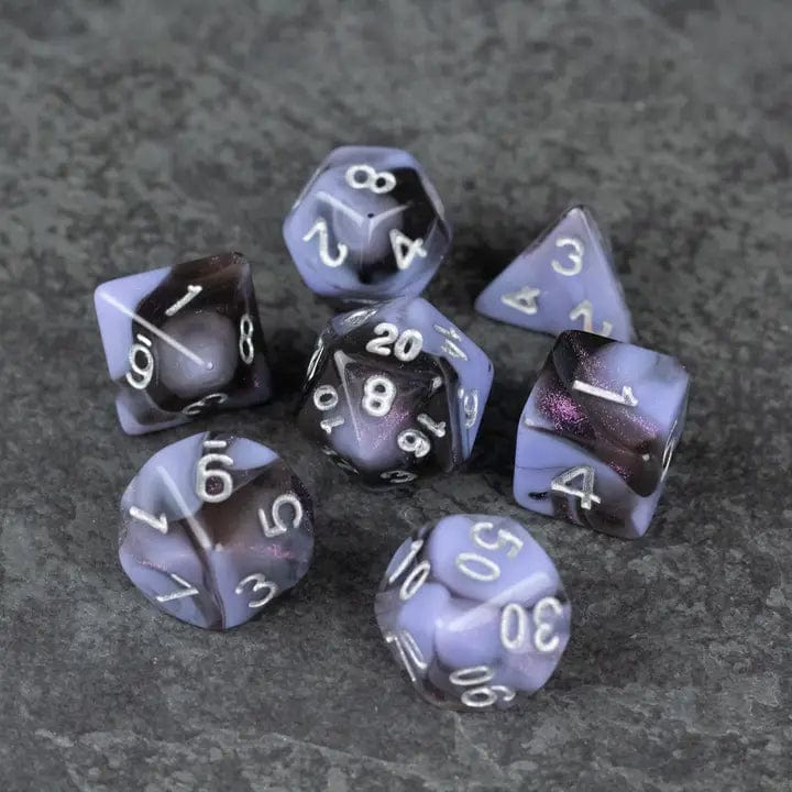 Riftgate Dice > Other Dice Riftgate - Periwinkle & Black Acrylic Dice Set 17952508 ACR-PERIWINKLEBLACK