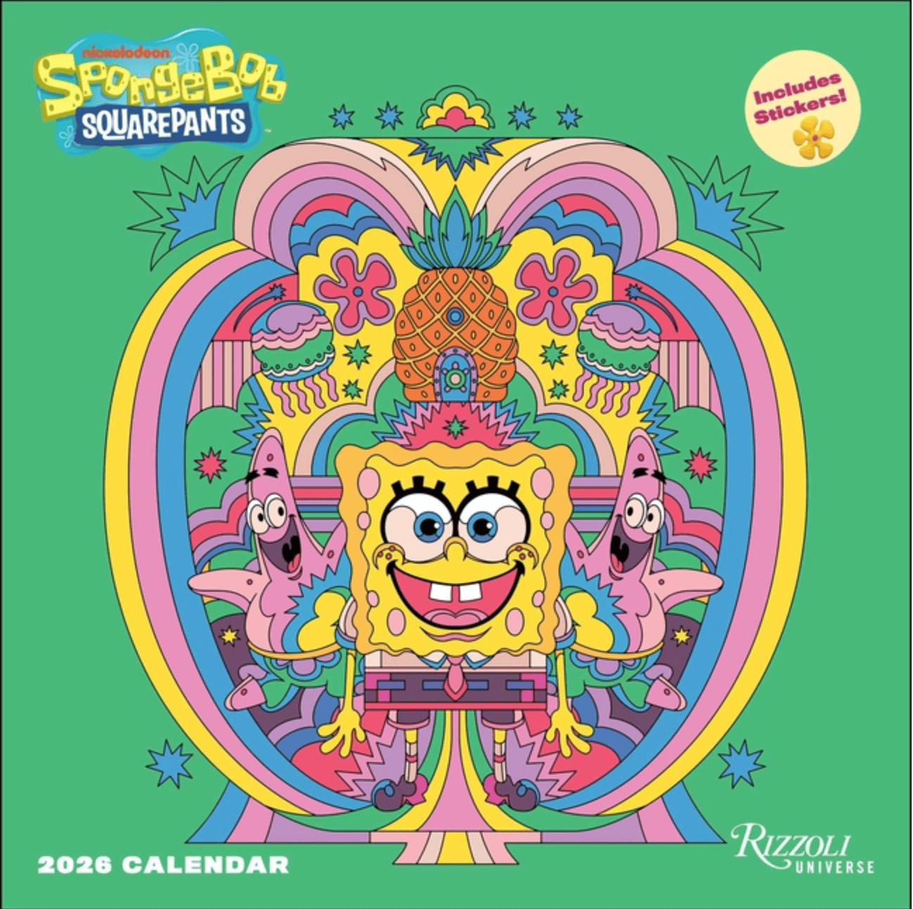 Rizzoli Stationery > Calendars 2026 Wall Calendar - Spongebob Squarepants (Includes Stickers) 9780789348562 ING-9780789348562