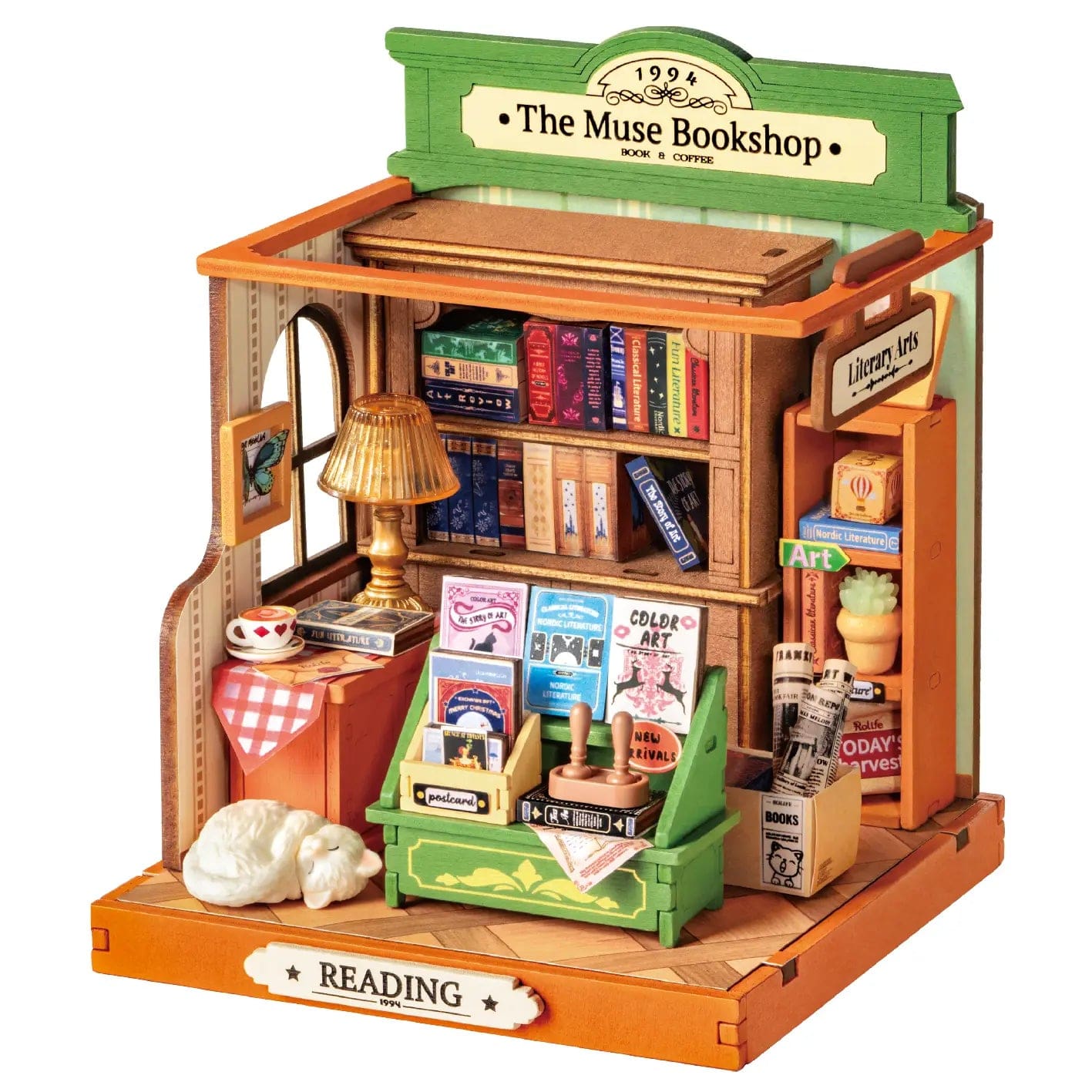 Robotime Model Kits > Other Model Kits Muse Bookshop Rolife Diy Mini House Crafts Puzzles 810101581571 DS040
