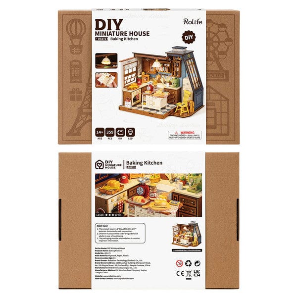 Robotime Model Kits > Other Model Kits Rolife: DIY Miniature House - Baking Kitchen 6946785123821 ROEDG172