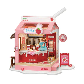 Robotime Model Kits > Other Model Kits Strawberry Milk Box Robotim Rolife Diy Miniature House 6946785119886 DS034