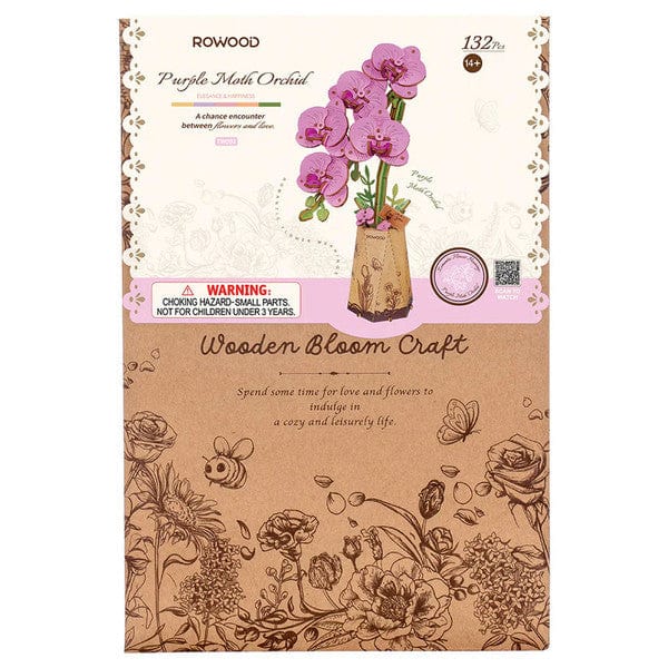 Robotime Puzzles > 3D Puzzles Rowood: Wooden Bloom Craft - Purple Moth Orchid 6946785124262 ROETW091